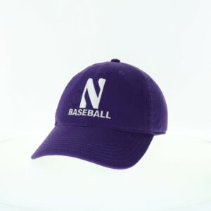Northwestern University Wildcats Unconstructed Purple Cotton Twill Hat with N & Baseball Design