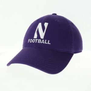 Northwestern University Wildcats Unconstructed Purple Cotton Twill Hat with N & Football Design