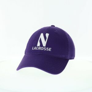 Northwestern University Wildcats Unconstructed Purple Cotton Twill Hat with N & Lacrosse Design