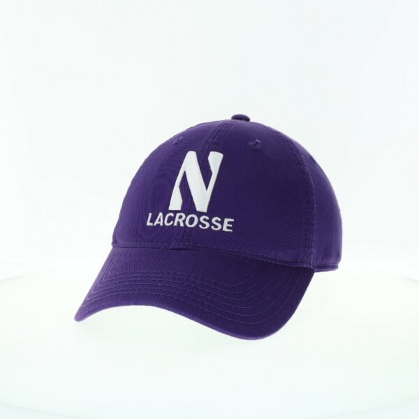 Northwestern University Wildcats Unconstructed Purple Cotton Twill Hat with N & Lacrosse Design