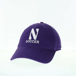 Northwestern University Wildcats Unconstructed Purple Cotton Twill Hat with N & Soccer Design