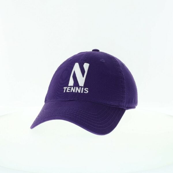 Northwestern University Wildcats Unconstructed Purple Cotton Twill Hat with N & Tennis Design