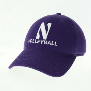 Northwestern University Wildcats Unconstructed Purple Cotton Twill Hat with N & Volleyball Design