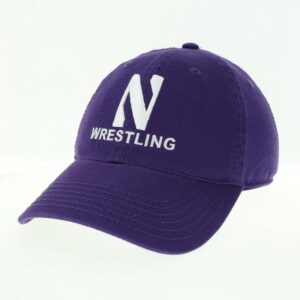 Northwestern University Wildcats Unconstructed Purple Cotton Twill Hat with N & Wrestling Design