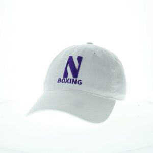 Northwestern University Wildcats Unconstructed White Cotton Twill Hat with N & Boxing Design