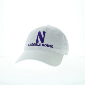 Northwestern University Wildcats Unconstructed White Cotton Twill Hat with N & Cheerleading Design