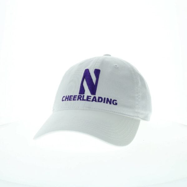Northwestern University Wildcats Unconstructed White Cotton Twill Hat with N & Cheerleading Design