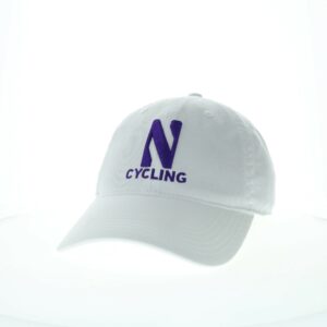 Northwestern University Wildcats Unconstructed White Cotton Twill Hat with N & Cycling Design