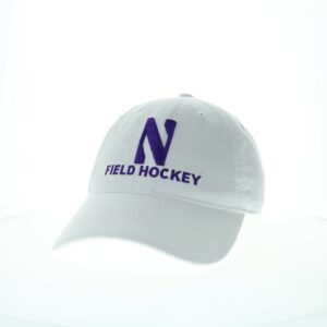 Northwestern University Wildcats Unconstructed White Cotton Twill Hat with N & Field Hockey Design