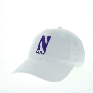 Northwestern University Wildcats Unconstructed White Cotton Twill Hat with N & Golf Design