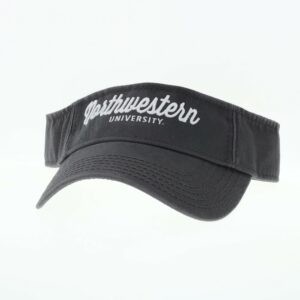 Northwestern University Wildcats Dark Grey Charcoal Visor with Script Northwestern Design