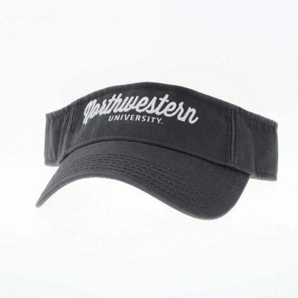 Northwestern University Wildcats Dark Grey Charcoal Visor with Script Northwestern Design