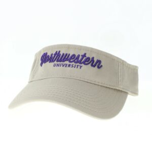 Northwestern University Wildcats Khaki Visor with Script Northwestern Design