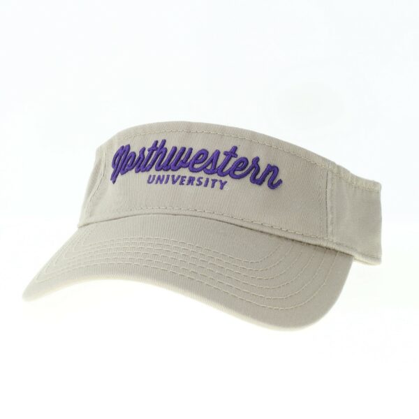 Northwestern University Wildcats Khaki Visor with Script Northwestern Design