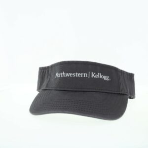 Northwestern I Kellogg Dark Grey Charcoal Cotton Twill Visor