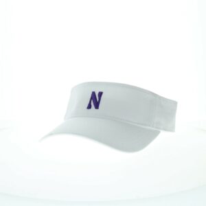 Northwestern University Wildcats White Visor with Stylized N Design