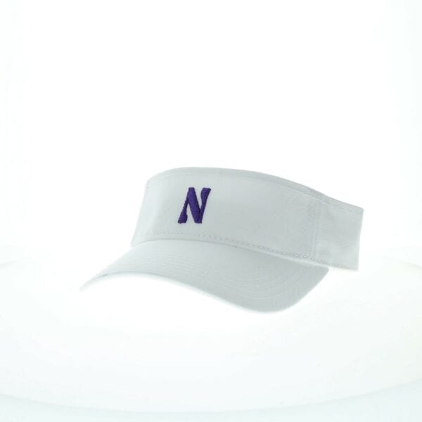 Northwestern University Wildcats White Visor with Stylized N Design