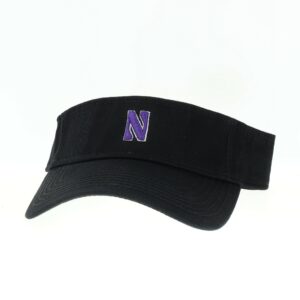 Northwestern University Wildcats Black Visor with Stylized N Design