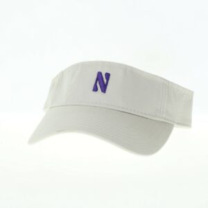 Northwestern University Wildcats Stone Almond Cream Visor with Stylized N Design