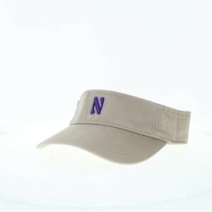 Northwestern University Wildcats Khaki Visor with Stylized N Design