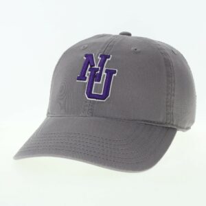 Northwestern University Wildcats Legacy Unconstructed Adjustable Grey Twill Hat with Vintage Interlock NU Design