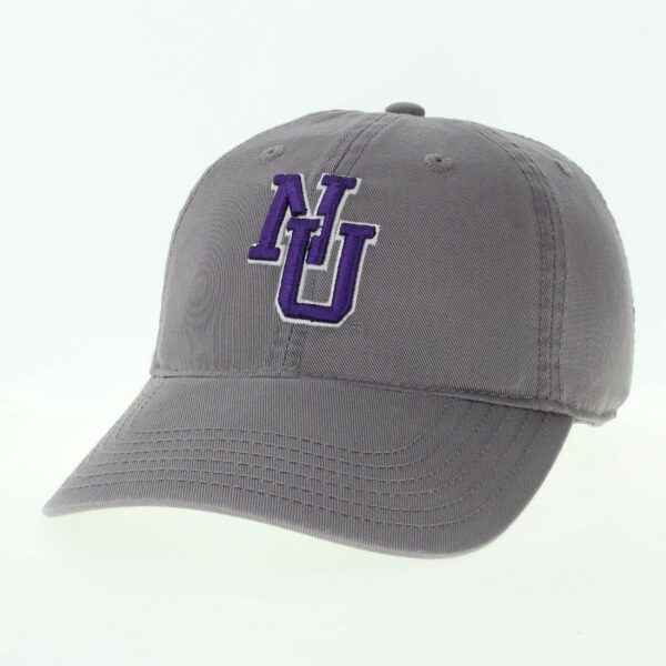 Northwestern University Wildcats Legacy Unconstructed Adjustable Grey Twill Hat with Vintage Interlock NU Design