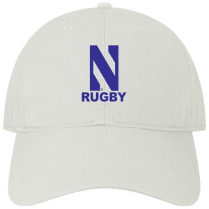 Northwestern University Wildcats Unconstructed White Cotton Twill Hat with N & Rugby Design