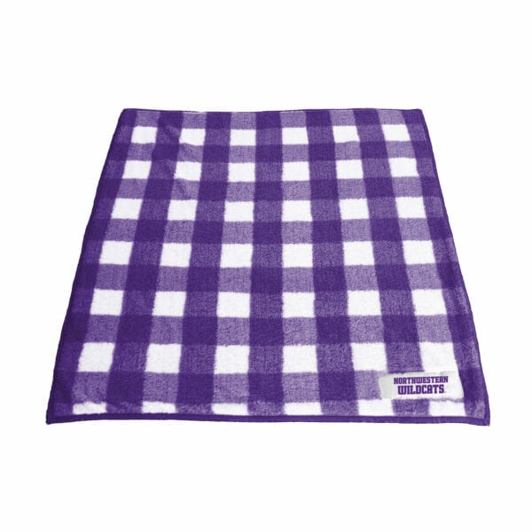 Northwestern University Wildcats Purple & White Buffalo Check Frosty Fleece-2