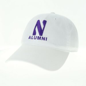 Northwestern University Wildcats Unconstructed White Cotton Twill Hat with N & Alumni Design
