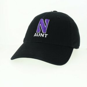 Northwestern University Wildcats Unconstructed Black Cotton Twill Hat with N & Aunt Design
