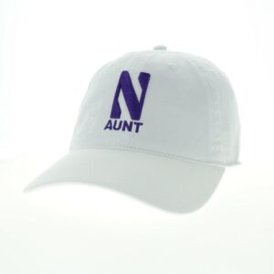 Northwestern University Wildcats Unconstructed White Cotton Twill Hat with N & Aunt Design