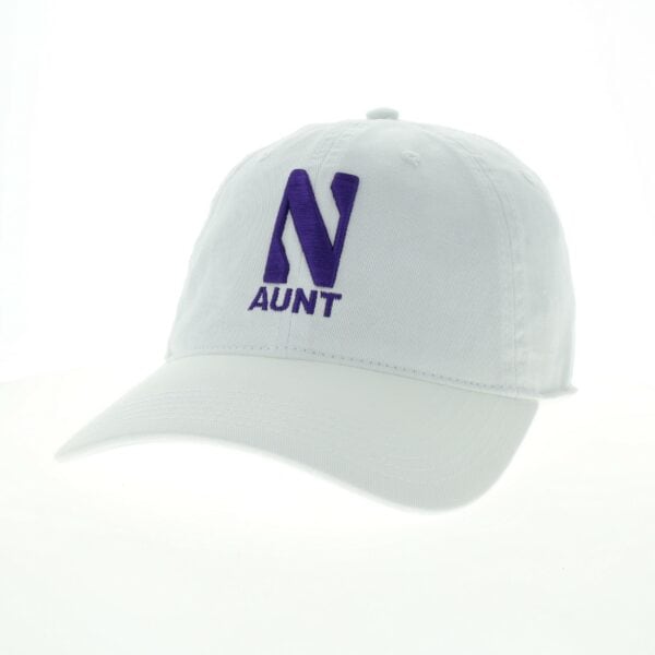 Northwestern University Wildcats Unconstructed White Cotton Twill Hat with N & Aunt Design