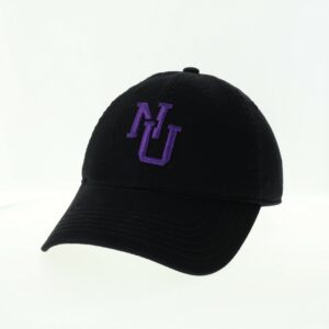 Northwestern University Wildcats Legacy Unconstructed Adjustable Black Twill Hat with One Color Vintage Interlock NU Design