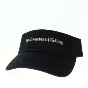 Northwestern I Kellogg Black Cotton Twill Visor