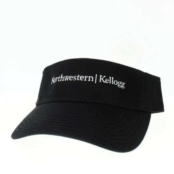 Northwestern I Kellogg Black Cotton Twill Visor