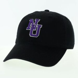 Northwestern University Wildcats Legacy Unconstructed Adjustable Black Twill Hat with Vintage Interlock NU Design
