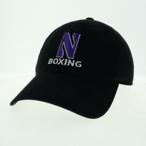 Northwestern University Wildcats Unconstructed Black Cotton Twill Hat with N & Boxing Design