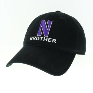 Northwestern University Wildcats Unconstructed Black Cotton Twill Hat with N & Brother Design