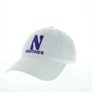 Northwestern University Wildcats Unconstructed White Cotton Twill Hat with N & Brother Design