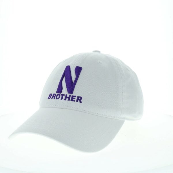 Northwestern University Wildcats Unconstructed White Cotton Twill Hat with N & Brother Design