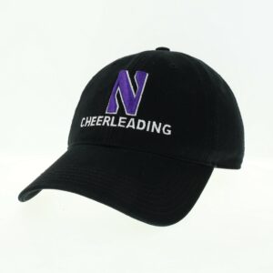 Northwestern University Wildcats Unconstructed Black Cotton Twill Hat with N & Cheerleading Design