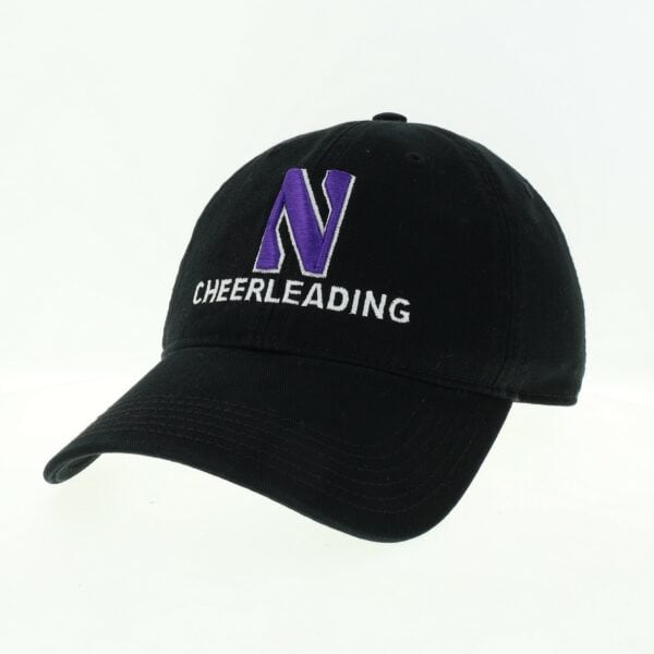 Northwestern University Wildcats Unconstructed Black Cotton Twill Hat with N & Cheerleading Design