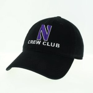 Northwestern University Wildcats Unconstructed Black Cotton Twill Hat with N & Crew Club Design
