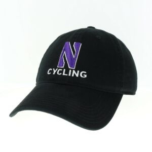 Northwestern University Wildcats Unconstructed Black Cotton Twill Hat with N & Cycling Design