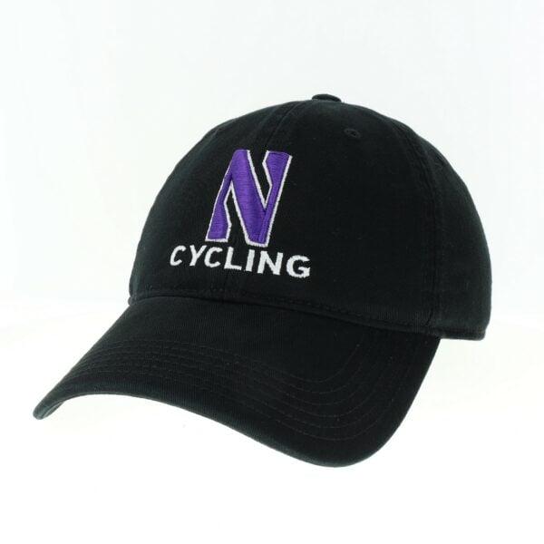 Northwestern University Wildcats Unconstructed Black Cotton Twill Hat with N & Cycling Design