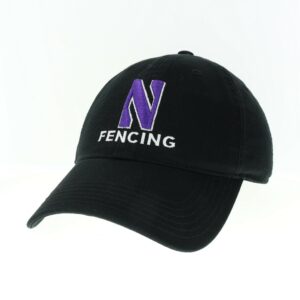 Northwestern University Wildcats Unconstructed Black Cotton Twill Hat with N & Fencing Design