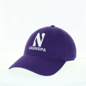 Northwestern University Wildcats Unconstructed Purple Cotton Twill Hat with N & Grandpa Design