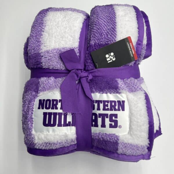 Northwestern University Wildcats Purple & White Buffalo Check Frosty Fleece