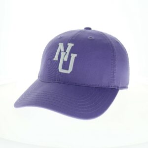 Northwestern University Wildcats Legacy Unconstructed Adjustable Lilac Lavender Twill Hat with Vintage Interlock NU Design