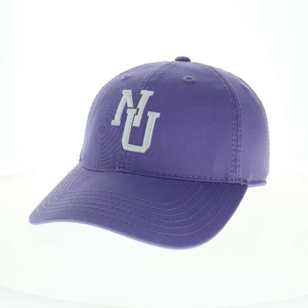 Northwestern University Wildcats Legacy Unconstructed Adjustable Lilac Lavender Twill Hat with Vintage Interlock NU Design
